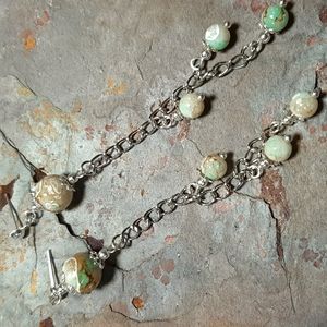 Marbled chained earrings